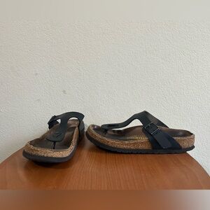 Birkenstock Women's Gizeh Footbed Sandal Black Size 8 Outdoor Adjustable Strap